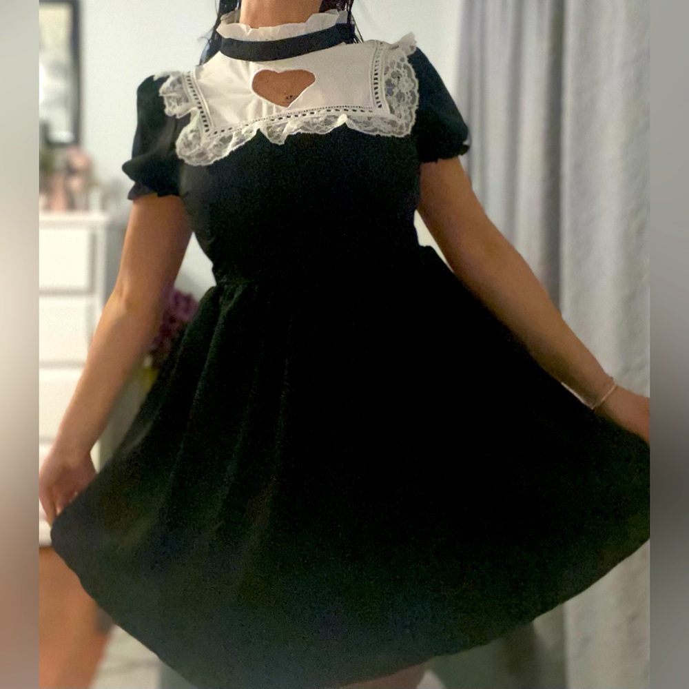 Cute lace collar Babydoll dress